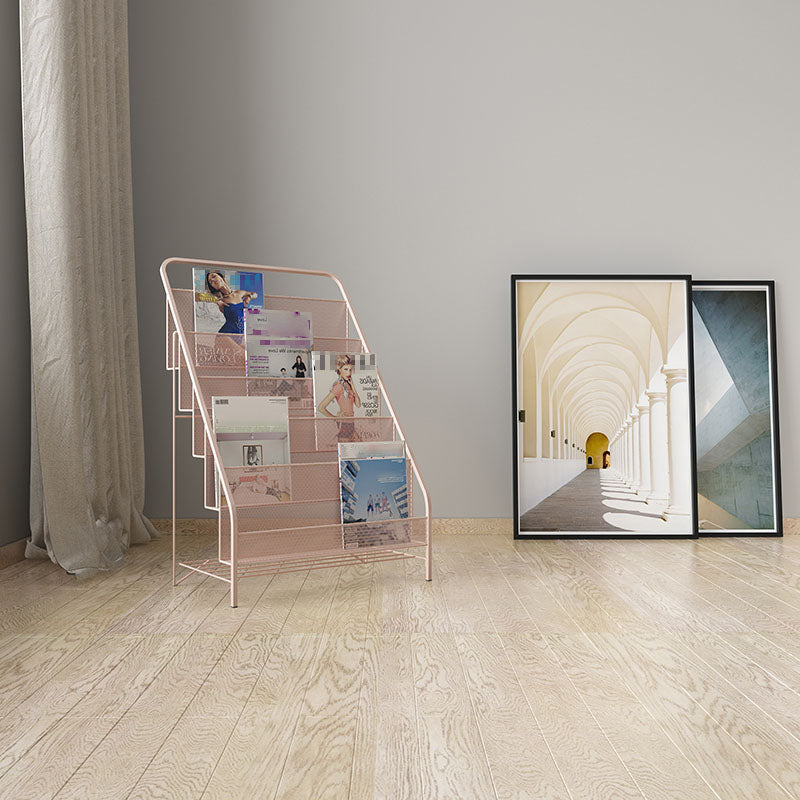 Metal Ladder Bookcase Scandinavian Style Closed Back Book Shelf Clearhalo 'Bookcases' 'furn' 'furn_bookcases' 'Furniture' 'furniture_bookcases' 'Office Furniture' 5047922