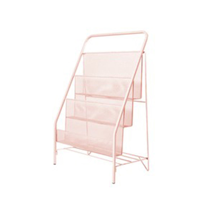 Metal Ladder Bookcase Scandinavian Style Closed Back Book Shelf 16.9"L x 9.1"W x 25.2"H Pink Clearhalo 'Bookcases' 'furn' 'furn_bookcases' 'Furniture' 'furniture_bookcases' 'Office Furniture' 5047925