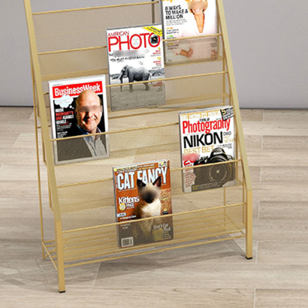 Metal Ladder Bookcase Scandinavian Style Closed Back Book Shelf Clearhalo 'Bookcases' 'furn' 'furn_bookcases' 'Furniture' 'furniture_bookcases' 'Office Furniture' 5047926