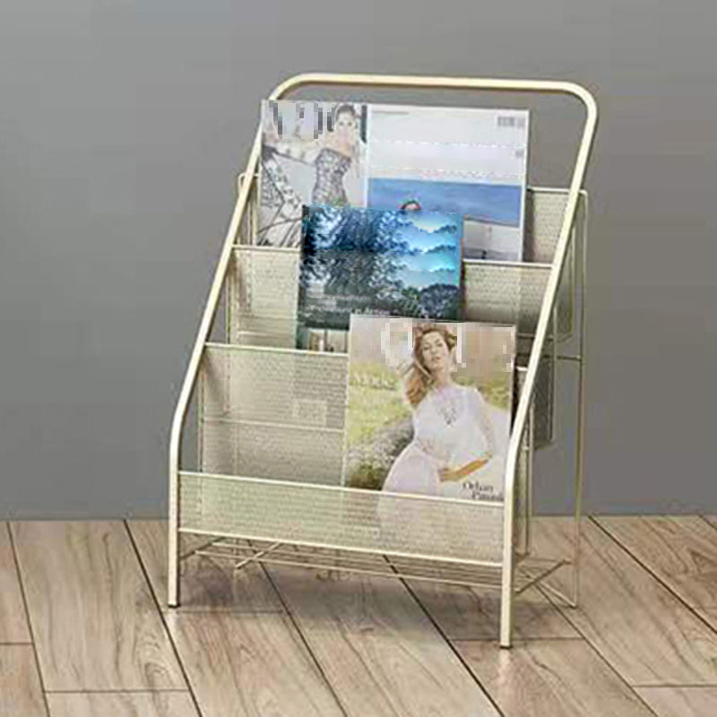 Metal Ladder Bookcase Scandinavian Style Closed Back Book Shelf 16.9"L x 9.1"W x 25.2"H Gold Clearhalo 'Bookcases' 'furn' 'furn_bookcases' 'Furniture' 'furniture_bookcases' 'Office Furniture' 5047929