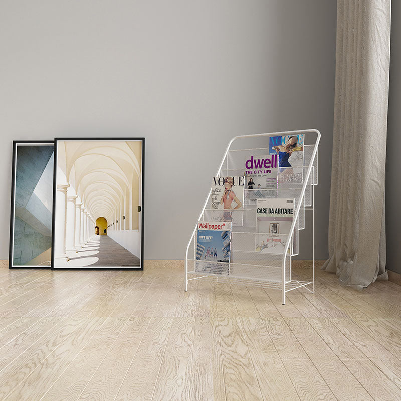 Metal Ladder Bookcase Scandinavian Style Closed Back Book Shelf Clearhalo 'Bookcases' 'furn' 'furn_bookcases' 'Furniture' 'furniture_bookcases' 'Office Furniture' 5047931