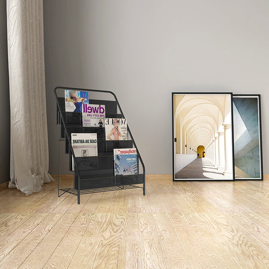 Metal Ladder Bookcase Scandinavian Style Closed Back Book Shelf Clearhalo 'Bookcases' 'furn' 'furn_bookcases' 'Furniture' 'furniture_bookcases' 'Office Furniture' 5047933