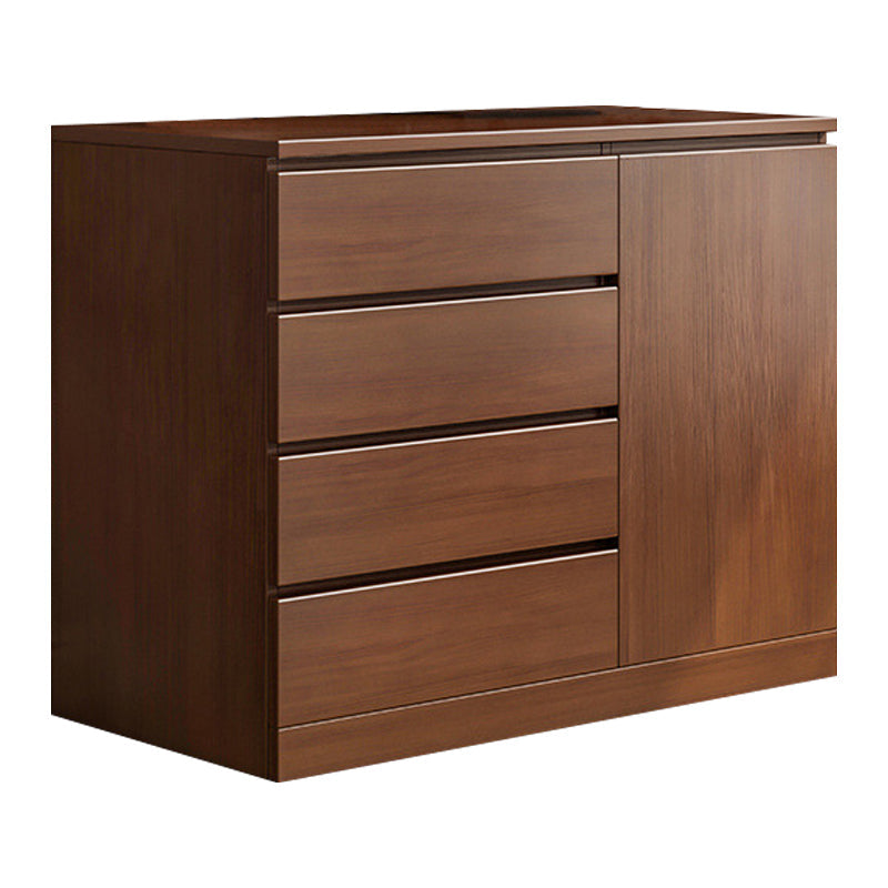 Engineered Wood Buffet Sideboard Modern Sideboard Cabinet with Drawers 39"L x 16"W x 35"H Walnut Clearhalo 'buffet_sideboard' 'Buffets & Sideboards' 'furn' 'furn_buffet_sideboard' 'Furniture' 'furniture_buffet_sideboard' 'Kitchen & Dining Furniture' 5047971