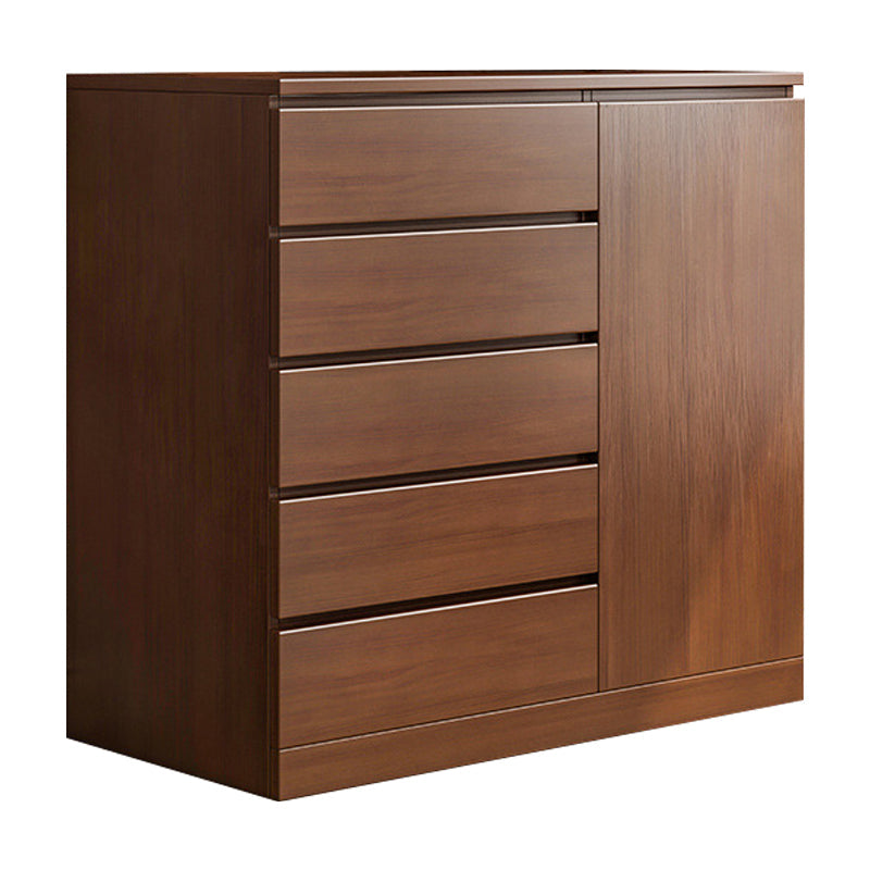 Engineered Wood Buffet Sideboard Modern Sideboard Cabinet with Drawers 39"L x 16"W x 43"H Walnut Clearhalo 'buffet_sideboard' 'Buffets & Sideboards' 'furn' 'furn_buffet_sideboard' 'Furniture' 'furniture_buffet_sideboard' 'Kitchen & Dining Furniture' 5047973