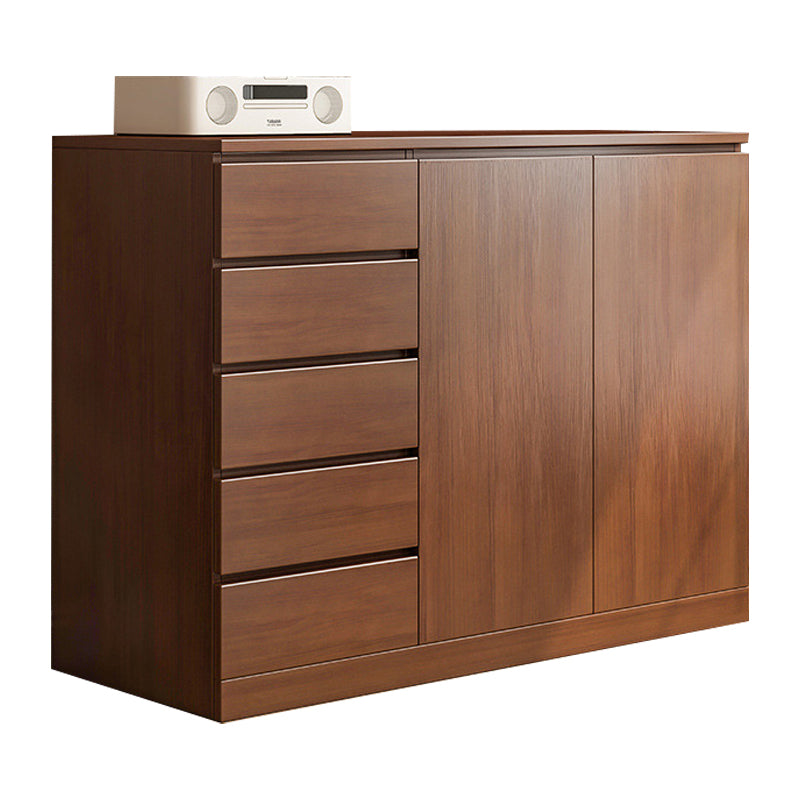 Engineered Wood Buffet Sideboard Modern Sideboard Cabinet with Drawers 47"L x 16"W x 43"H Walnut Clearhalo 'buffet_sideboard' 'Buffets & Sideboards' 'furn' 'furn_buffet_sideboard' 'Furniture' 'furniture_buffet_sideboard' 'Kitchen & Dining Furniture' 5047977