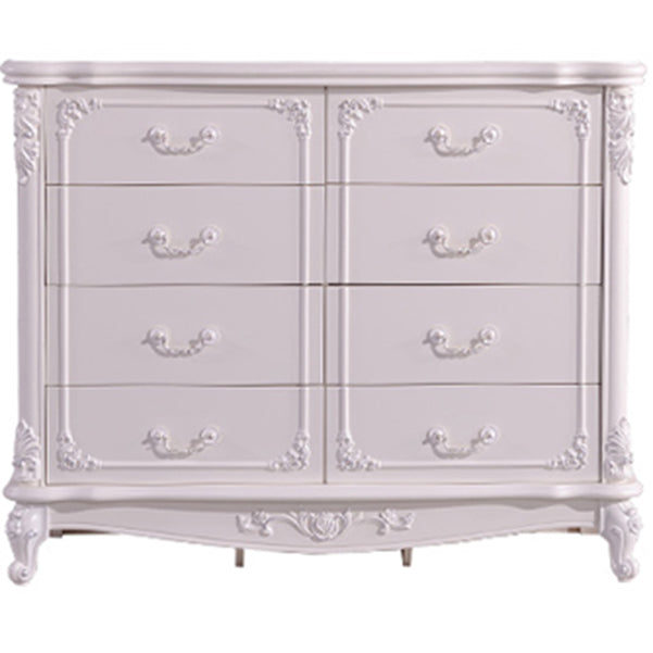 Modern Style Engineered Wood Buffet Sideboard White Buffet Server for Dining Room 47"L x 18"W x 39"H White-Silver Clearhalo 'buffet_sideboard' 'Buffets & Sideboards' 'furn' 'furn_buffet_sideboard' 'Furniture' 'furniture_buffet_sideboard' 'Kitchen & Dining Furniture' 5048024