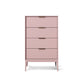 Modern Style Sideboard with Wooden Drawers and Storage for Living Room Pink 24"L x 16"W x 39"H Clearhalo 'buffet_sideboard' 'Buffets & Sideboards' 'Furniture' 'furniture_buffet_sideboard' 'Kitchen & Dining Furniture' 5048089