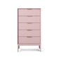 Modern Style Sideboard with Wooden Drawers and Storage for Living Room Pink 21"L x 16"W x 33"H Clearhalo 'buffet_sideboard' 'Buffets & Sideboards' 'Furniture' 'furniture_buffet_sideboard' 'Kitchen & Dining Furniture' 5048090