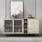 Glass and Sliding Doors Sideboard Modern MDF Kitchen 2-door Breakfront Sideboard Clearhalo 'buffet_sideboard' 'Buffets & Sideboards' 'furn' 'furn_buffet_sideboard' 'Furniture' 'furniture_buffet_sideboard' 'Kitchen & Dining Furniture' 5048117
