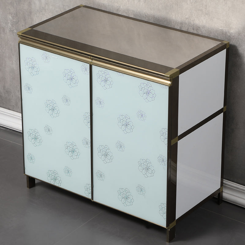 Modern White Metal Sideboard Tempered Glass Doors Cabinets Dining Server for Living Room Clearhalo 'buffet_sideboard' 'Buffets & Sideboards' 'furn' 'furn_buffet_sideboard' 'Furniture' 'furniture_buffet_sideboard' 'Kitchen & Dining Furniture' 5048136