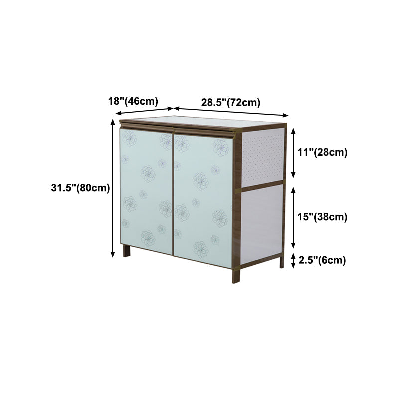 Modern White Metal Sideboard Tempered Glass Doors Cabinets Dining Server for Living Room Clearhalo 'buffet_sideboard' 'Buffets & Sideboards' 'furn' 'furn_buffet_sideboard' 'Furniture' 'furniture_buffet_sideboard' 'Kitchen & Dining Furniture' 5048148