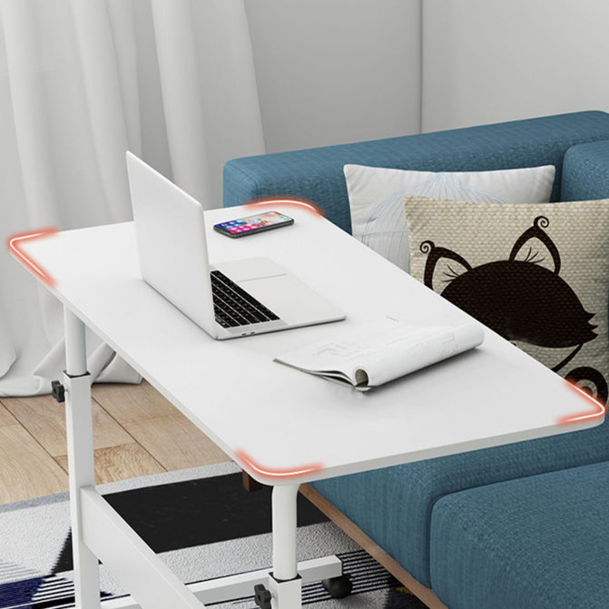 Curved Adjustable Writing Desk Modern Manufactured Wood with Caster Wheels Clearhalo 'furn' 'furn_office_desk' 'Furniture' 'furniture_office_desk' 'Office Desks' 'Office Furniture' 'office_desk' 5048174