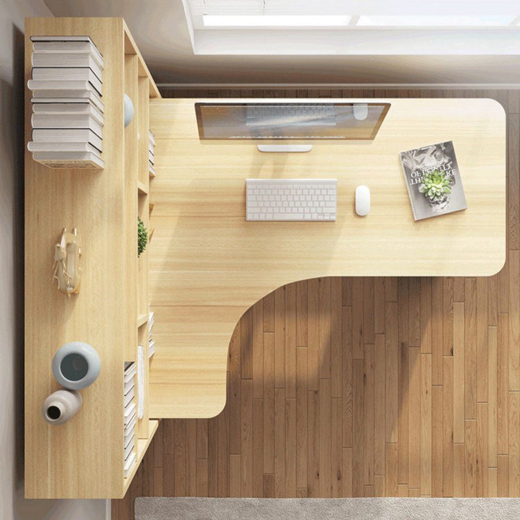 Modern Manufactured Wood Desk Corner Writing Desk with 1 Drawer and Bookshelf Clearhalo 'furn' 'furn_office_desk' 'Furniture' 'furniture_office_desk' 'Office Desks' 'Office Furniture' 'office_desk' 5048195