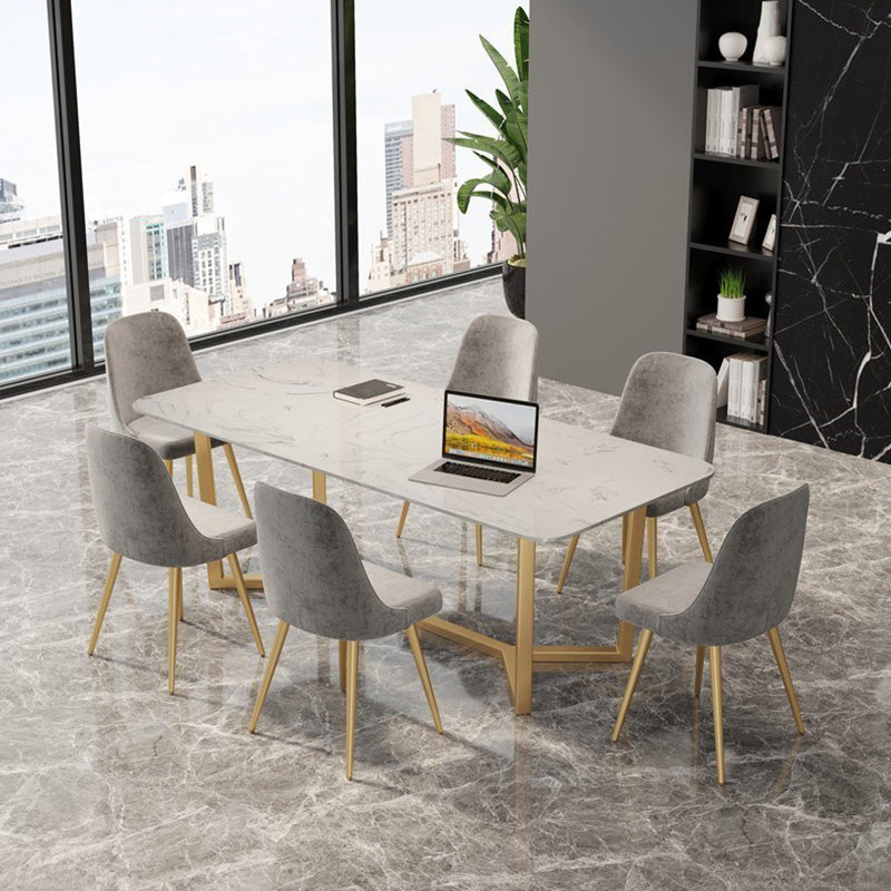 Curved Meeting Table Office Luxury Sintered Stone Writing Desk Clearhalo 'furn' 'furn_office_desk' 'Furniture' 'furniture_office_desk' 'Office Desks' 'Office Furniture' 'office_desk' 5048201