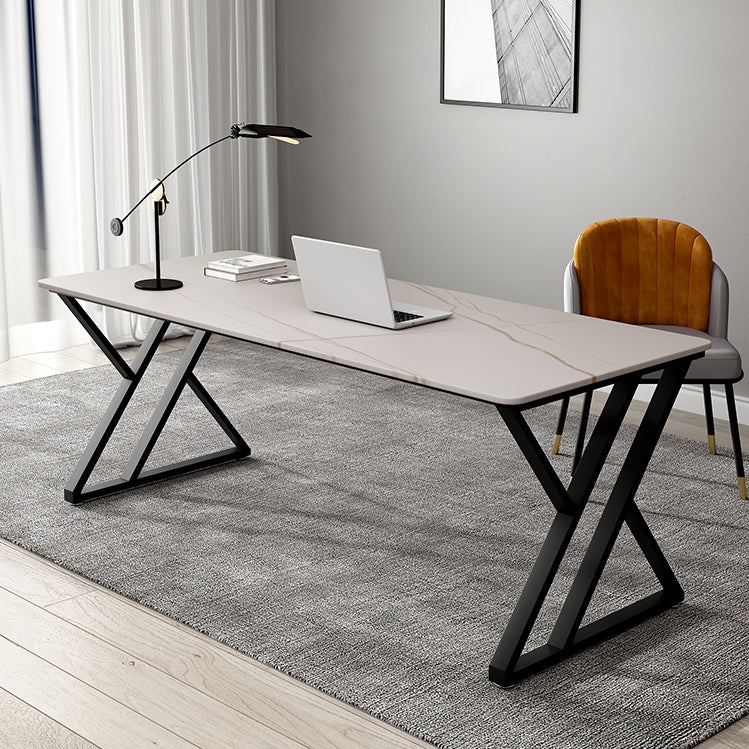 Home Office Sled Writing Desk Modern Style Stone Writing Desk Clearhalo 'furn' 'furn_office_desk' 'Furniture' 'furniture_office_desk' 'Office Desks' 'Office Furniture' 'office_desk' 5048218