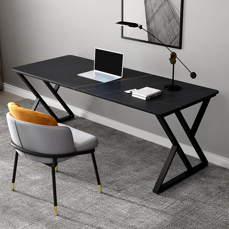 Home Office Sled Writing Desk Modern Style Stone Writing Desk Clearhalo 'furn' 'furn_office_desk' 'Furniture' 'furniture_office_desk' 'Office Desks' 'Office Furniture' 'office_desk' 5048224