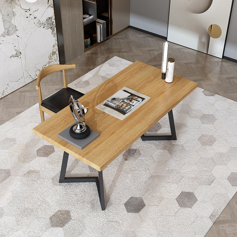 Industrial Style Office Desk Solid Wood Rectangular Home Desk Clearhalo 'furn' 'furn_office_desk' 'Furniture' 'furniture_office_desk' 'Office Desks' 'Office Furniture' 'office_desk' 5048234