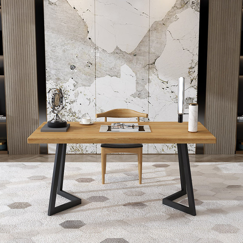 Industrial Style Office Desk Solid Wood Rectangular Home Desk Clearhalo 'furn' 'furn_office_desk' 'Furniture' 'furniture_office_desk' 'Office Desks' 'Office Furniture' 'office_desk' 5048235