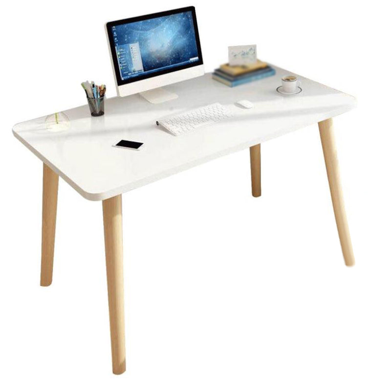 Wooden Home Writing Desk Modern Style Parsons Base Office Desk White Clearhalo 'furn' 'furn_office_desk' 'Furniture' 'furniture_office_desk' 'Office Desks' 'Office Furniture' 'office_desk' 5048276