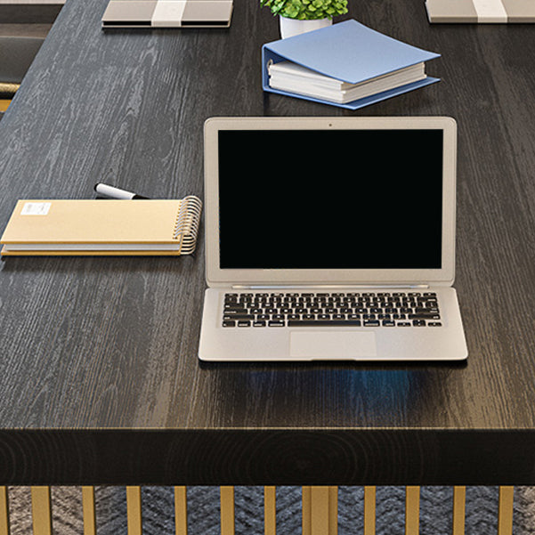 Glam Style Rectangular Office Desk Solid Wood Top Desk with Metal Legs for Office Clearhalo 'furn' 'furn_office_desk' 'Furniture' 'furniture_office_desk' 'Office Desks' 'Office Furniture' 'office_desk' 5048295