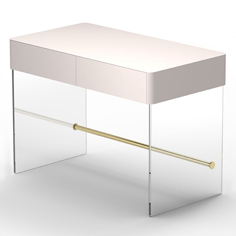 Wooden Rectangular Shape Work Table Luxury Style Writing Desk Pink Clearhalo 'furn' 'furn_office_desk' 'Furniture' 'furniture_office_desk' 'Office Desks' 'Office Furniture' 'office_desk' 5048305