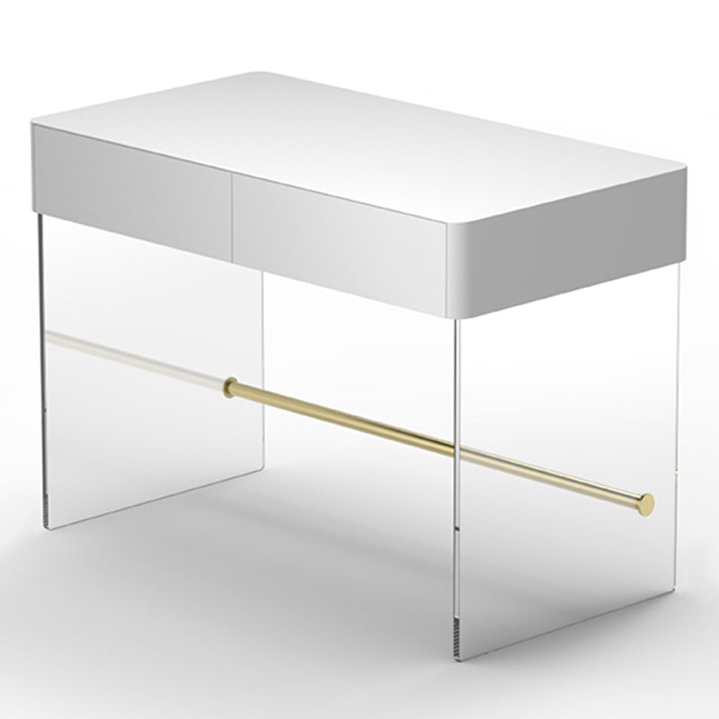 Wooden Rectangular Shape Work Table Luxury Style Writing Desk 39.4"L x 21.7"W x 29.5"H White Clearhalo 'furn' 'furn_office_desk' 'Furniture' 'furniture_office_desk' 'Office Desks' 'Office Furniture' 'office_desk' 5048307