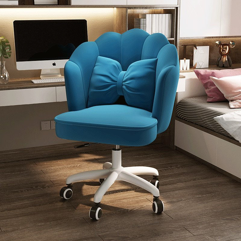 Modern Velvet Computer Desk Chair Armless Upholstered Office Chair Blue Clearhalo 'furn' 'furn_office_chair' 'Furniture' 'furniture_office_chair' 'Office Chairs' 'Office Furniture' 'office_chair' 5048337