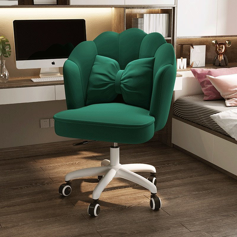 Modern Velvet Computer Desk Chair Armless Upholstered Office Chair Green Clearhalo 'furn' 'furn_office_chair' 'Furniture' 'furniture_office_chair' 'Office Chairs' 'Office Furniture' 'office_chair' 5048347