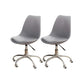 White Nylon Modern Conference Chair Low Back Conference Chair Grey Set of 2 Steel Clearhalo 'Furniture' 'furniture_office_chair' 'Office Chairs' 'Office Furniture' 'office_chair' 5048353