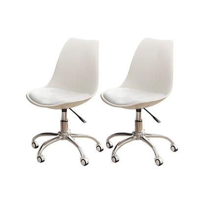 White Nylon Modern Conference Chair Low Back Conference Chair White Set of 2 Steel Clearhalo 'Furniture' 'furniture_office_chair' 'Office Chairs' 'Office Furniture' 'office_chair' 5048355