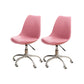 White Nylon Modern Conference Chair Low Back Conference Chair Pink Set of 2 Steel Clearhalo 'Furniture' 'furniture_office_chair' 'Office Chairs' 'Office Furniture' 'office_chair' 5048357