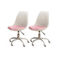 White Nylon Modern Conference Chair Low Back Conference Chair White-Pink Set of 2 Steel Clearhalo 'Furniture' 'furniture_office_chair' 'Office Chairs' 'Office Furniture' 'office_chair' 5048361