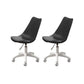 White Nylon Modern Conference Chair Low Back Conference Chair Black Set of 2 Nylon Clearhalo 'Furniture' 'furniture_office_chair' 'Office Chairs' 'Office Furniture' 'office_chair' 5048364