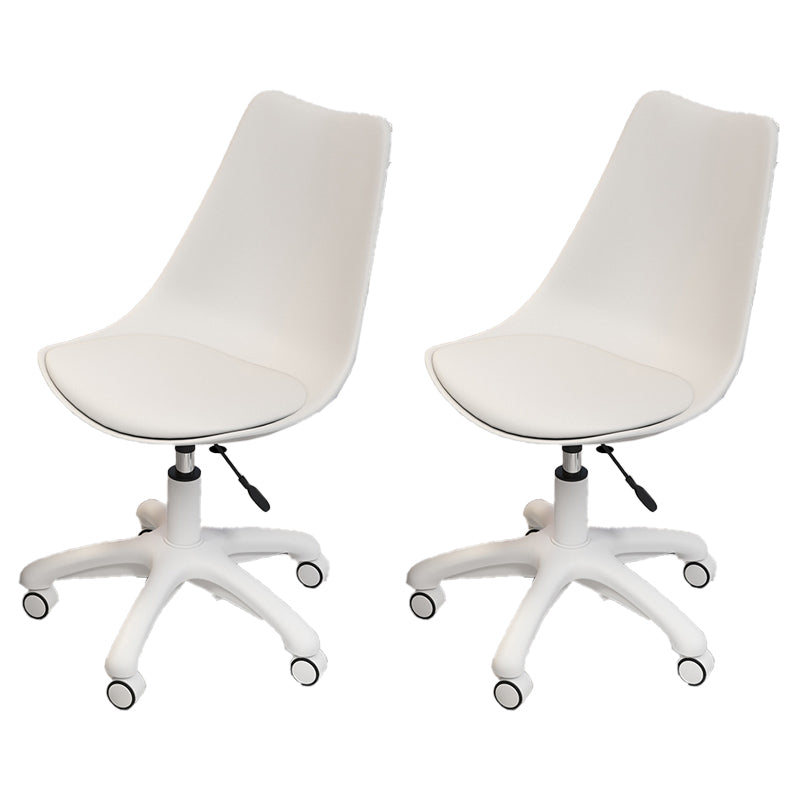 White Nylon Modern Conference Chair Low Back Conference Chair White Set of 2 Nylon Clearhalo 'Furniture' 'furniture_office_chair' 'Office Chairs' 'Office Furniture' 'office_chair' 5048373