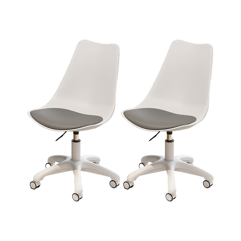 White Nylon Modern Conference Chair Low Back Conference Chair White-Gray Set of 2 Nylon Clearhalo 'Furniture' 'furniture_office_chair' 'Office Chairs' 'Office Furniture' 'office_chair' 5048374