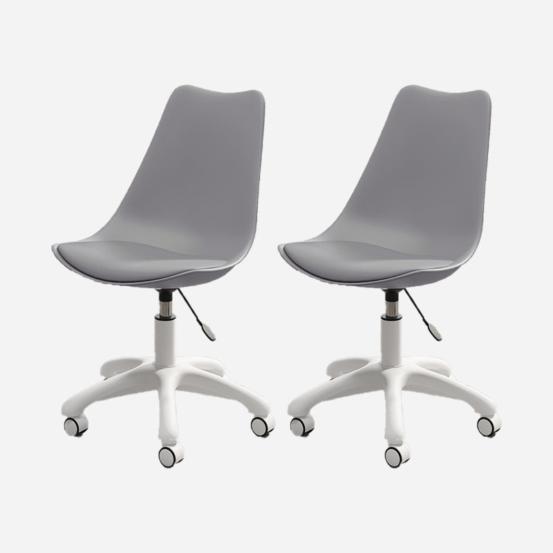 White Nylon Modern Conference Chair Low Back Conference Chair Grey Set of 2 Nylon Clearhalo 'Furniture' 'furniture_office_chair' 'Office Chairs' 'Office Furniture' 'office_chair' 5048375