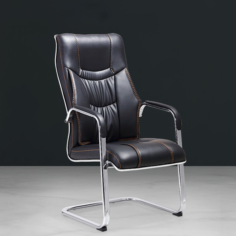 Faux Leather Task Chair Modern High Back Office Chair with Fixed Arms Clearhalo 'furn' 'furn_office_chair' 'Furniture' 'furniture_office_chair' 'Office Chairs' 'Office Furniture' 'office_chair' 5048377