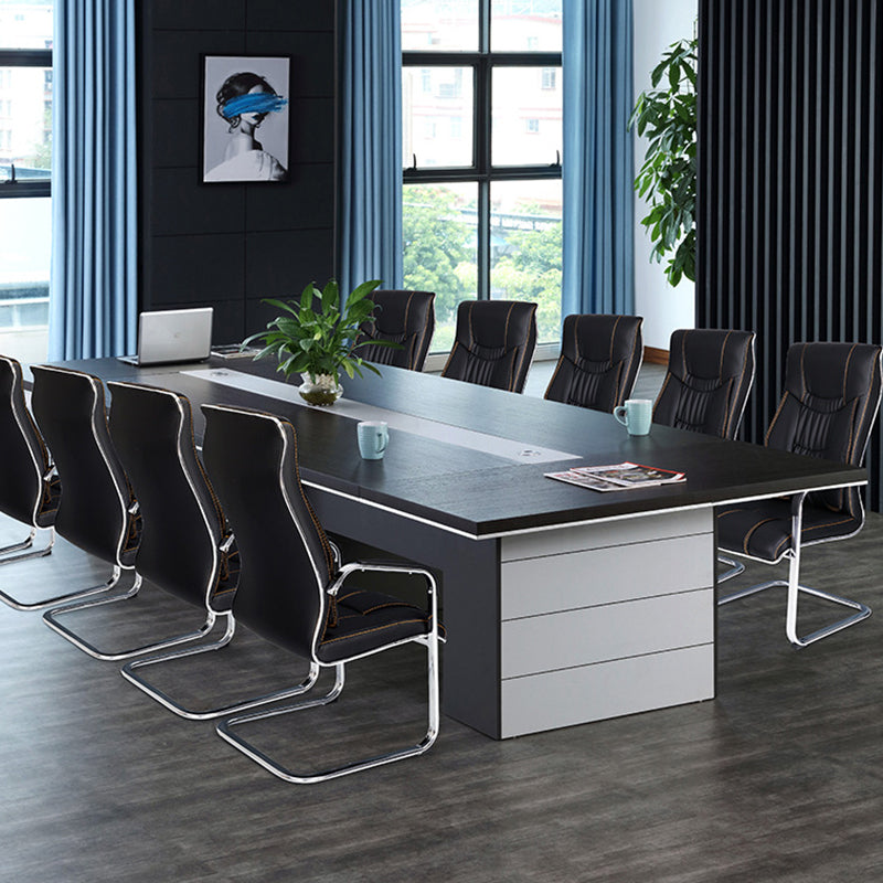 Faux Leather Task Chair Modern High Back Office Chair with Fixed Arms Clearhalo 'furn' 'furn_office_chair' 'Furniture' 'furniture_office_chair' 'Office Chairs' 'Office Furniture' 'office_chair' 5048381