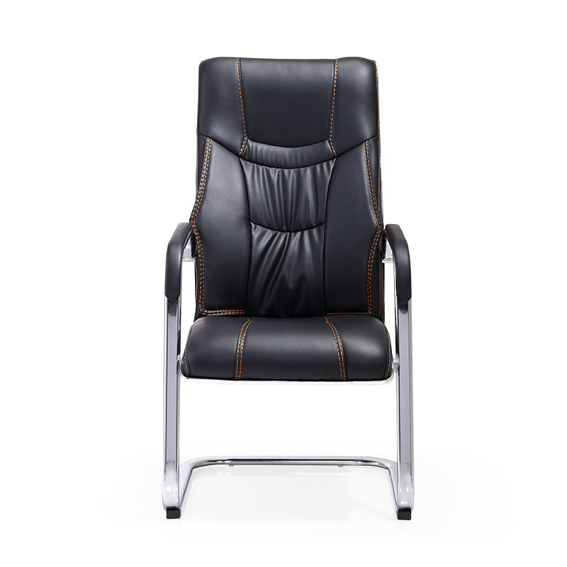 Faux Leather Task Chair Modern High Back Office Chair with Fixed Arms Clearhalo 'furn' 'furn_office_chair' 'Furniture' 'furniture_office_chair' 'Office Chairs' 'Office Furniture' 'office_chair' 5048386