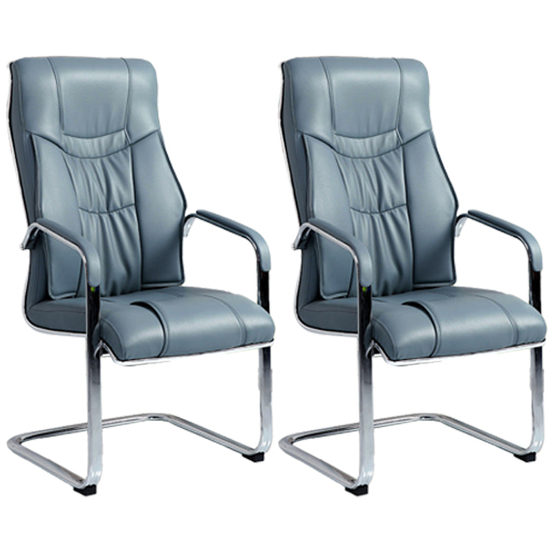 Faux Leather Task Chair Modern High Back Office Chair with Fixed Arms Blue 2 Piece Set Clearhalo 'furn' 'furn_office_chair' 'Furniture' 'furniture_office_chair' 'Office Chairs' 'Office Furniture' 'office_chair' 5048387