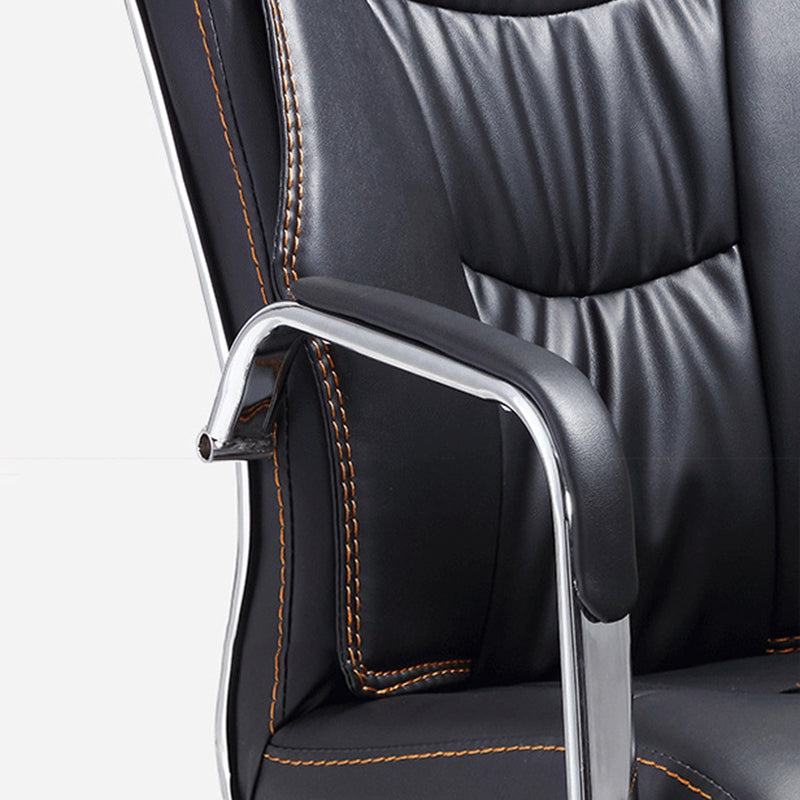 Faux Leather Task Chair Modern High Back Office Chair with Fixed Arms Clearhalo 'furn' 'furn_office_chair' 'Furniture' 'furniture_office_chair' 'Office Chairs' 'Office Furniture' 'office_chair' 5048392