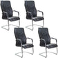 Faux Leather Task Chair Modern High Back Office Chair with Fixed Arms Black 4 Piece Set Clearhalo 'furn' 'furn_office_chair' 'Furniture' 'furniture_office_chair' 'Office Chairs' 'Office Furniture' 'office_chair' 5048402