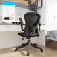 Modern Style Task Chair Adjustable Office Chair with Flip-Up Armrest Matt Black With Headrest Clearhalo 'furn' 'furn_office_chair' 'Furniture' 'furniture_office_chair' 'Office Chairs' 'Office Furniture' 'office_chair' 5048416
