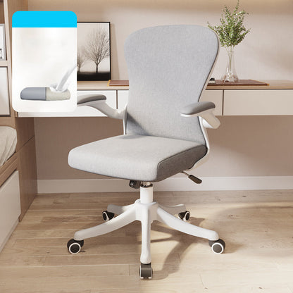 Modern Style Task Chair Adjustable Office Chair with Flip-Up Armrest Light Grey Without Headrest Clearhalo 'furn' 'furn_office_chair' 'Furniture' 'furniture_office_chair' 'Office Chairs' 'Office Furniture' 'office_chair' 5048417