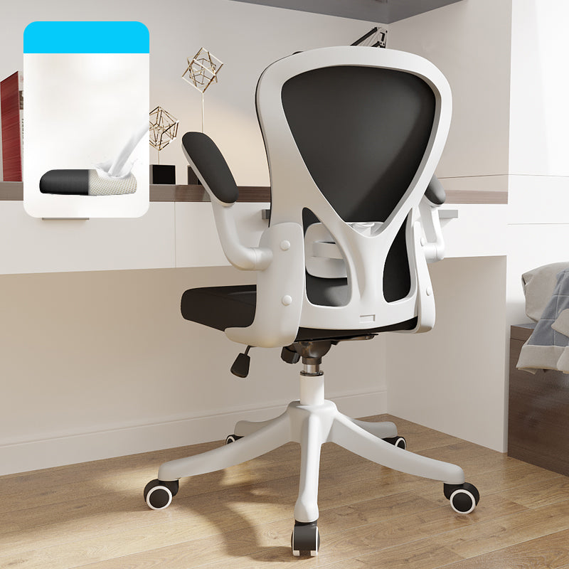 Modern Style Task Chair Adjustable Office Chair with Flip-Up Armrest Black Without Headrest Clearhalo 'furn' 'furn_office_chair' 'Furniture' 'furniture_office_chair' 'Office Chairs' 'Office Furniture' 'office_chair' 5048419