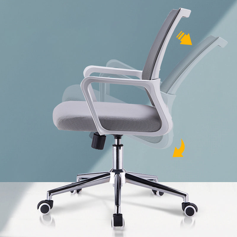 Modern Style Gray Chair Mid Back Fixed Arm Office Chair for Home Clearhalo 'furn' 'furn_office_chair' 'Furniture' 'furniture_office_chair' 'Office Chairs' 'Office Furniture' 'office_chair' 5048460
