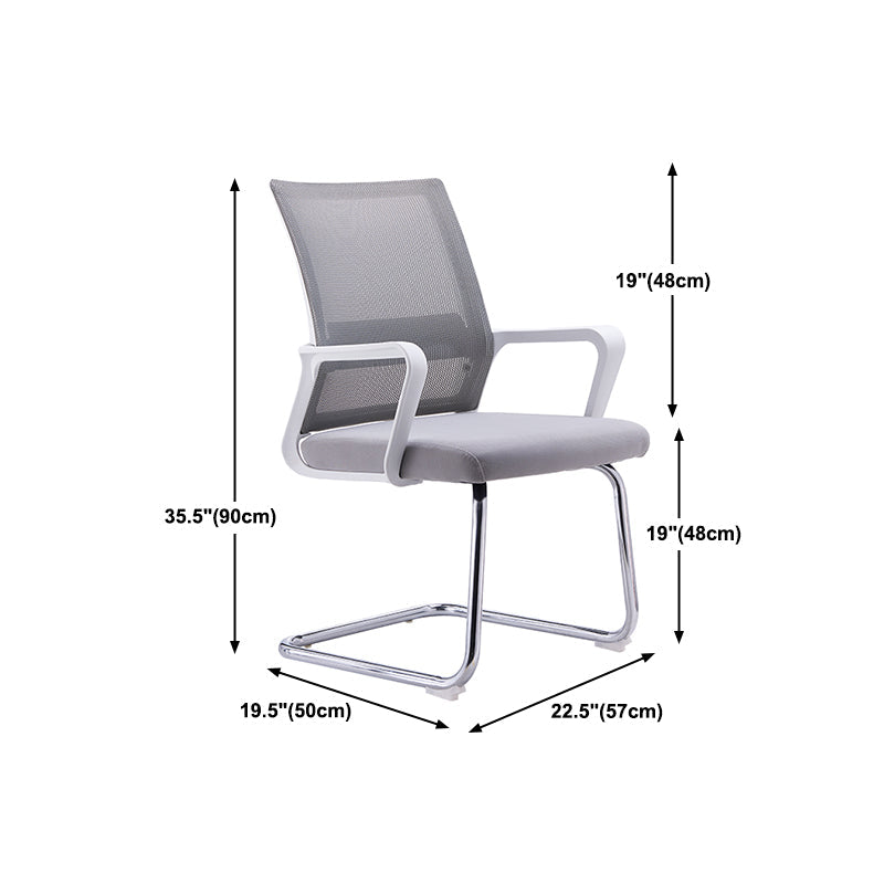 Modern Style Gray Chair Mid Back Fixed Arm Office Chair for Home Clearhalo 'furn' 'furn_office_chair' 'Furniture' 'furniture_office_chair' 'Office Chairs' 'Office Furniture' 'office_chair' 5048465