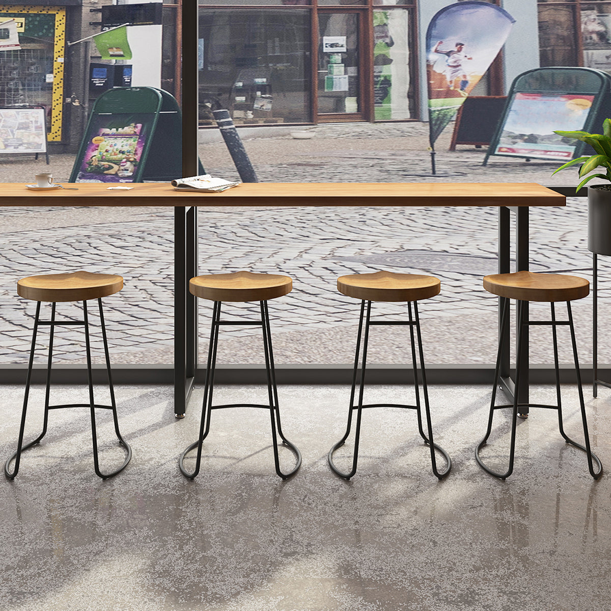 Industrial Rectangle Wood Top Counter Table 42-inch Height Bar Table Clearhalo 'Bar Furniture' 'Bar Tables' 'bar_tables' 'furn' 'furn_bar_tables' 'Furniture' 'furniture_bar_tables' 'Kitchen & Dining Furniture' 5051671