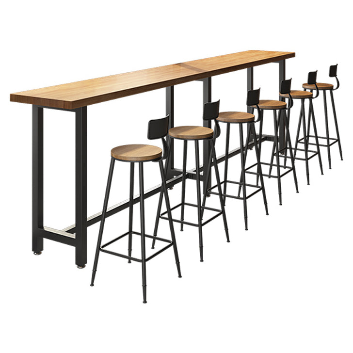 Wood Natural Bistro Accent Dining Table Modern Rectangle Footrest Pub Table Clearhalo 'Bar Furniture' 'Bar Tables' 'bar_tables' 'furn' 'furn_bar_tables' 'Furniture' 'furniture_bar_tables' 'Kitchen & Dining Furniture' 5051696