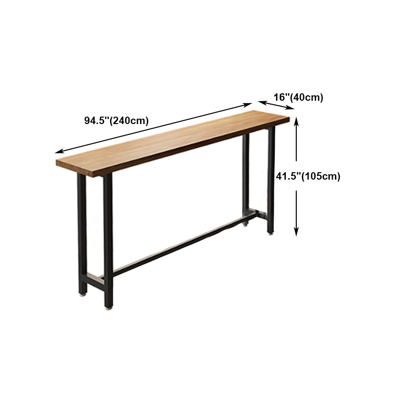 Wood Natural Bistro Accent Dining Table Modern Rectangle Footrest Pub Table Clearhalo 'Bar Furniture' 'Bar Tables' 'bar_tables' 'furn' 'furn_bar_tables' 'Furniture' 'furniture_bar_tables' 'Kitchen & Dining Furniture' 5051704